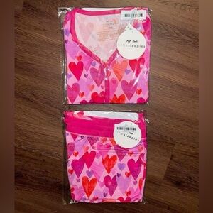 NIB Little Sleepies Women’s Pink Hearts & Crafts LS PJ Set (L)
